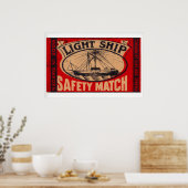 Light Ship - Matchbox Print - Sweden Wall Art Poster (Küche)
