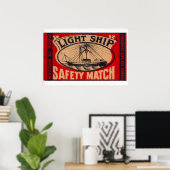 Light Ship - Matchbox Print - Sweden Wall Art Poster (Heimbüro)
