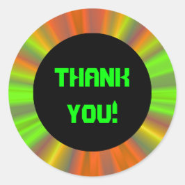 Light Show Fraktal Art Vielen Dank Runder Aufkleber