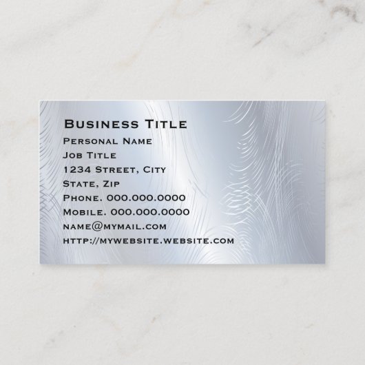 Light Silver Abstrakt Textured Business Card Visitenkarte (Rückseite)