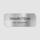 Light Silver Ombre Foil Namensschild (Vorderseite)