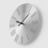 Light Silver Ombre Foil Roman Numerals Große Wanduhr (Winkel)