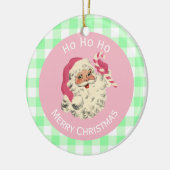 Light Skin Pink Santa Keramik Ornament (Links)