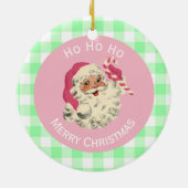 Light Skin Pink Santa Keramik Ornament (Hinten)