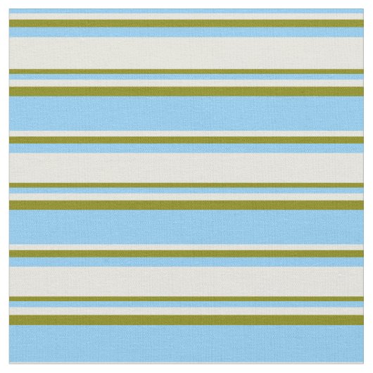 Light Sky Blue, Beige & Green Colos Muster Stoff (Nahaufnahme)