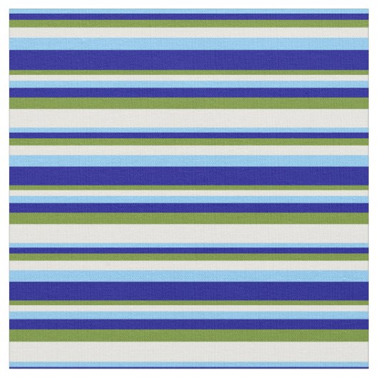 Light Sky Blue, Dark Blue, Green und Mint Cream Stoff (Nahaufnahme)