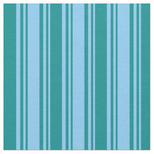 Light Sky Blue & Dark Cyan Colored Stripes Stoff