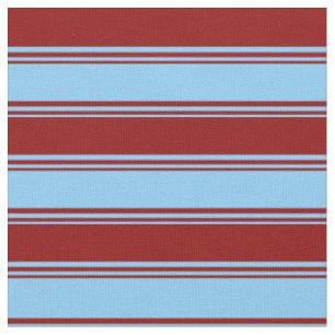 Light Sky Blue & Dark Red Colored Strired Pattern Stoff
