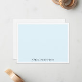 Light Sky Blue Elegante Klassisches Minimalistisch Mitteilungskarte (Vorderseite/Rückseite Beispiel)