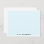Light Sky Blue Elegante Klassisches Minimalistisch Mitteilungskarte (Vorne/Hinten)