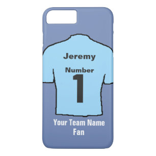Light Sky Blue Football Shirt Name und Team auswä Case-Mate iPhone Hülle