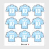 Light Sky Blue Football Shirts Aufkleber (Blatt)