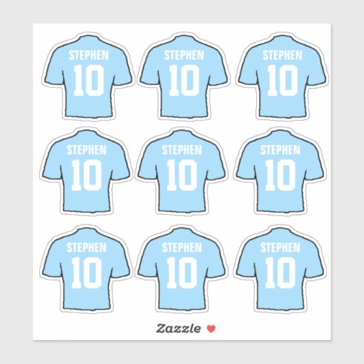 Light Sky Blue Football Shirts Aufkleber (Blatt)