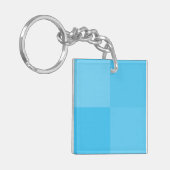 Light Sky Blue Geometric Squares Elegant, modern Schlüsselanhänger (Vorderseite links)