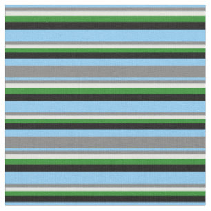 Light Sky Blue, Grau, Mint Cream, Green & Black Stoff