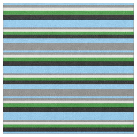 Light Sky Blue, Grau, Mint Cream, Green & Black Stoff (Nahaufnahme)