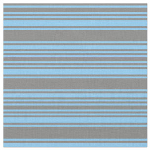 Light Sky Blue & Gray Lines Stoff