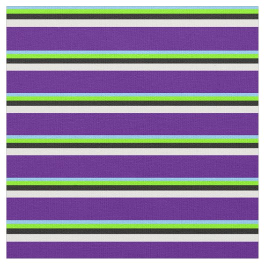 Light Sky Blue, Green, Black, White und Indigo Stoff (Nahaufnahme)