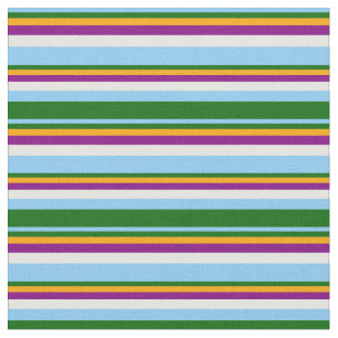 Light Sky Blue, Green, Orange, Lila & Minze Creme Stoff