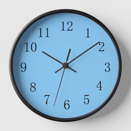 Light Sky Blue Kitchen Wall Clock Wanduhr (Vorderseite)