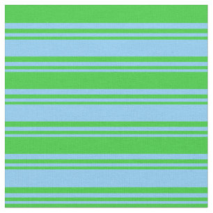 Light Sky Blue & Lime Green farbige Streifen Stoff