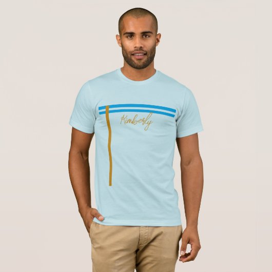 Light Sky Blue Minimal Custom Name Basic T-Shirt (Vorne ganz)