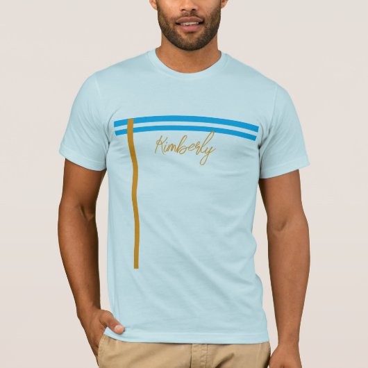 Light Sky Blue Minimal Custom Name Basic T-Shirt (Vorderseite)