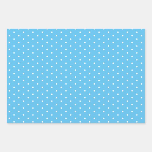 Light Sky Blue Polka Dot Weitgestreifen und fest Geschenkpapier Set (Vorderseite 2)