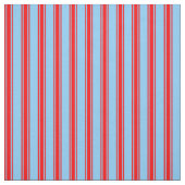 Light Sky Blue & Red Lined Muster Stoff (Muster)