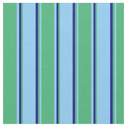 Light Sky Blue, Sea Green & Blue Lines Muster Stoff (Nahaufnahme)