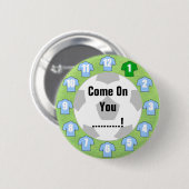 Light Sky Blue Shirts Football Fan Button Abzeiche (Vorne & Hinten)