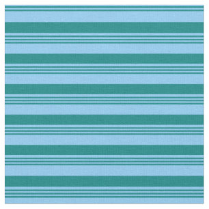 Light Sky Blue und Aquamarin Stripes Muster Stoff