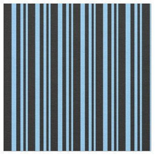 Light Sky Blue und Black Cfarbene Streifen Stoff