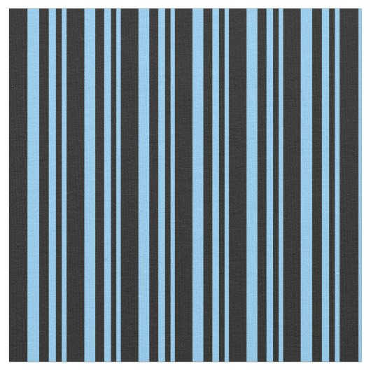 Light Sky Blue und Black Cfarbene Streifen Stoff (Nahaufnahme)