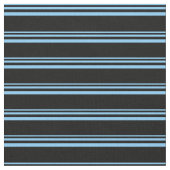 Light Sky Blue und Black Lined Pattern Stoff (Nahaufnahme)