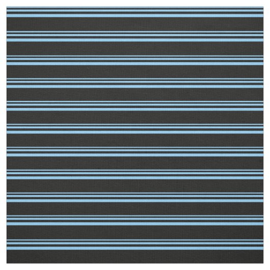 Light Sky Blue und Black Lined Pattern Stoff (Muster)