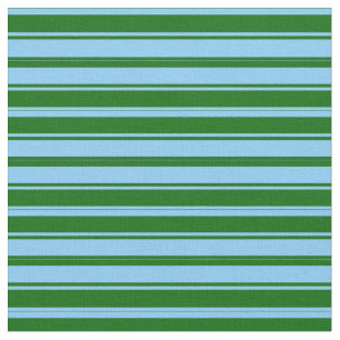 Light Sky Blue und Dark Green Lined Pattern Stoff