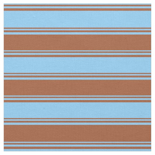 Light Sky Blue und Sienna Streifen/Linienmuster Stoff (Nahaufnahme)