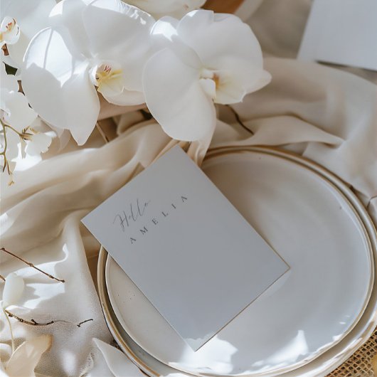 Light Slate Blue Flat Blank Table Guest Platzkarte