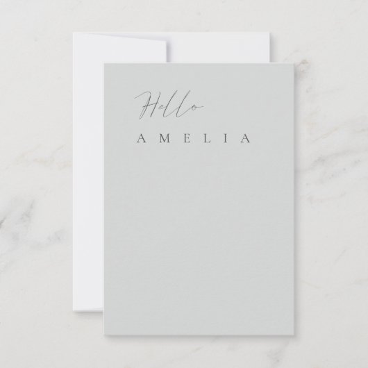 Light Slate Blue Flat Blank Table Guest Platzkarte (Vorderseite)