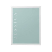 Light Slate Blue Gray | Ihr Name Notizblock (Rotiert)