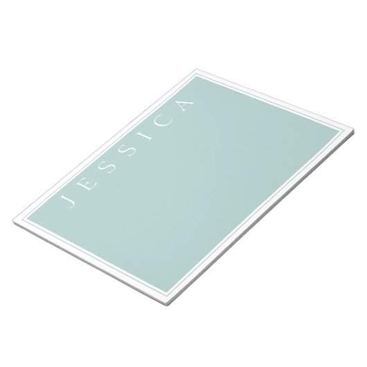 Light Slate Blue Gray | Ihr Name Notizblock (angewinkelt)