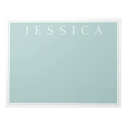 Light Slate Blue Gray | Ihr Name Notizblock (Vorderseite)