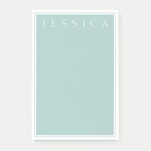 Light Slate Blue Gray | Ihr Name Post-it Klebezettel (Vorderseite)