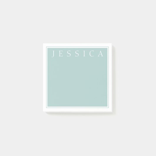 Light Slate Blue Gray | Ihr Name Post-it Klebezettel (Vorderseite)