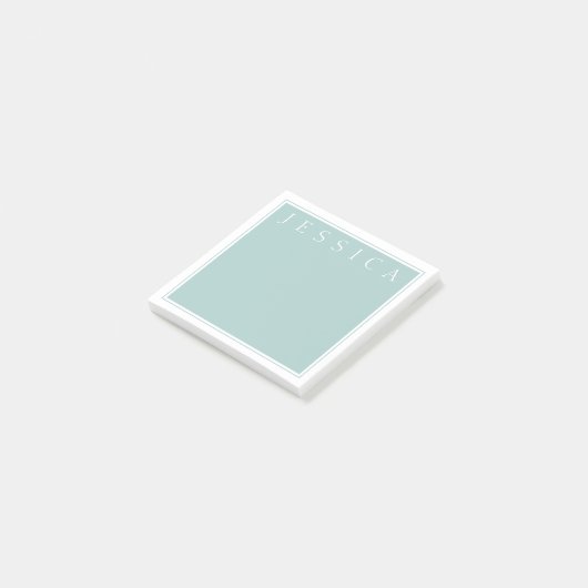 Light Slate Blue Gray | Ihr Name Post-it Klebezettel (angewinkelt)