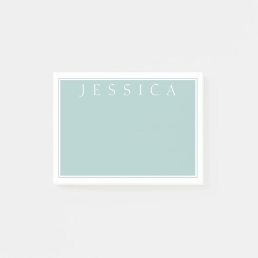 Light Slate Blue Gray | Ihr Name Post-it Klebezettel (Vorderseite)