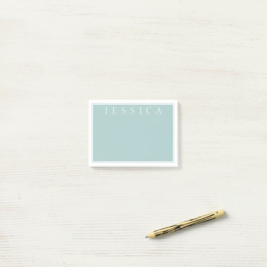 Light Slate Blue Gray | Ihr Name Post-it Klebezettel (Auf Schreibtisch)