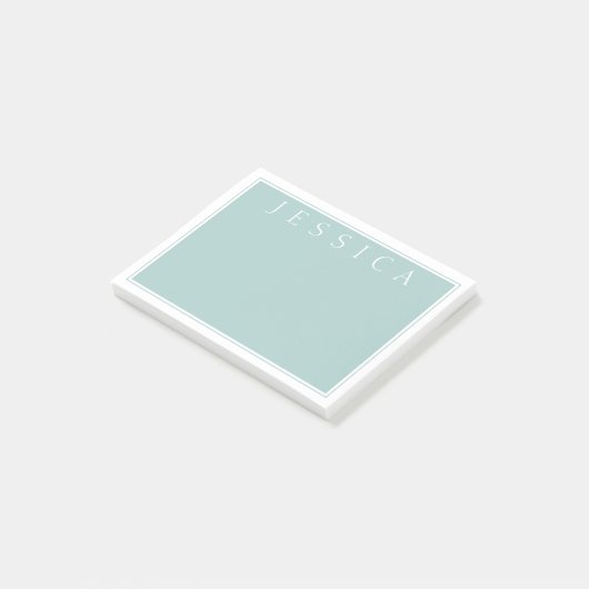 Light Slate Blue Gray | Ihr Name Post-it Klebezettel (angewinkelt)