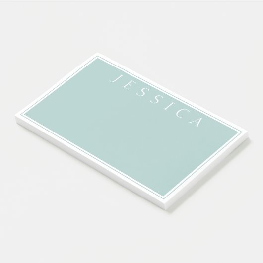 Light Slate Blue Gray | Ihr Name Post-it Klebezettel (angewinkelt)